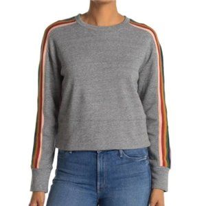 Madewell Gray Rainbow Sleeve Sweatshirt Small